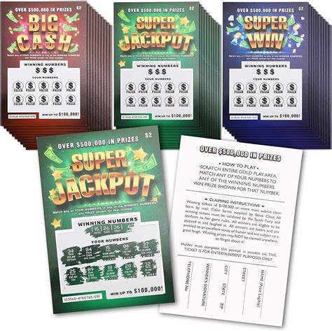 30 Pack Fake Scratch Off Lottery Tickets, Gag Prank Winning Lotto.